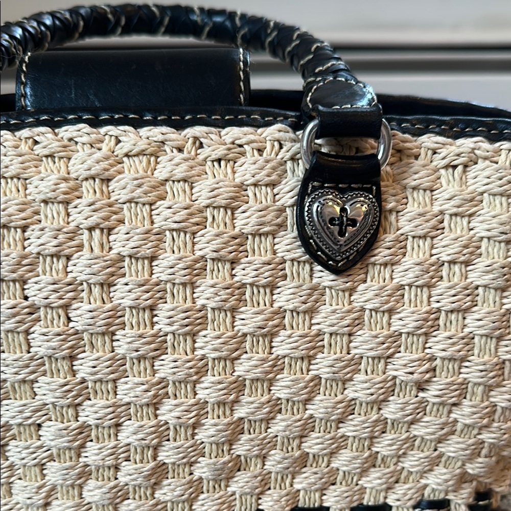 Brighton Black and Cream Woven Handbag - Picture 6 of 9